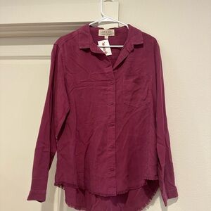 Cloth & Stone Rich Purple Button-Up Shirt
